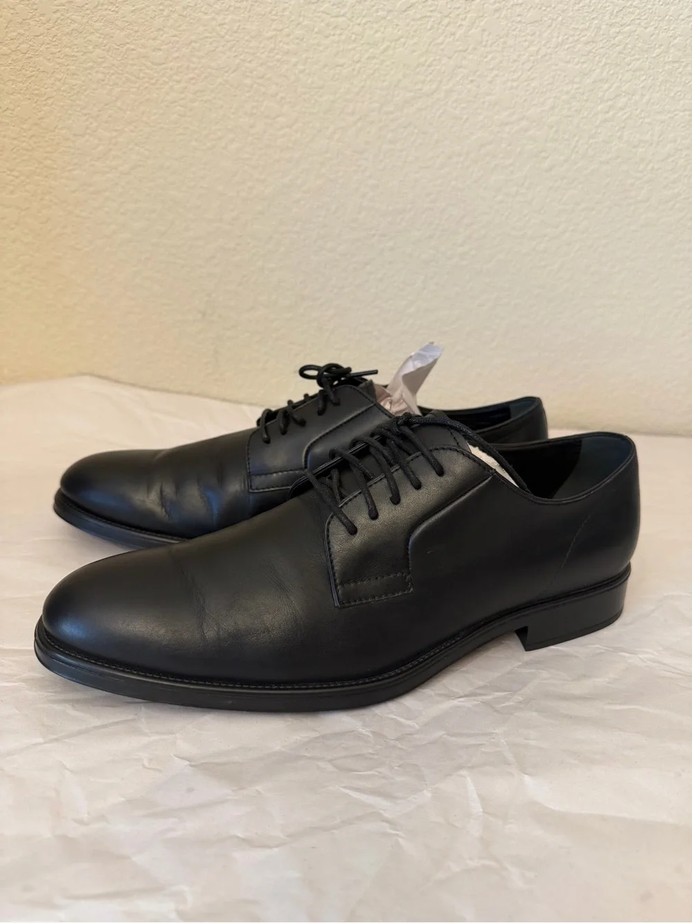 Tod's Black Leather Derby Lace-Up Shoes sz10